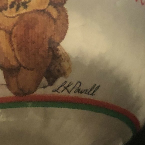 2 Vintage Ball Ornaments LK Powell Animal 1982 Animal Satin Ball Santa On Train - Picture 3 of 12